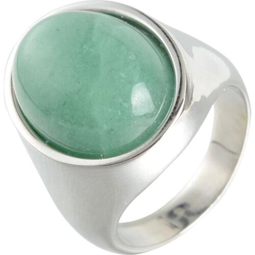 Vintage Men Boy Natural Chalcedony Stones Ring Stainless Steel Jewelry Accessories Anel Aneis Not Fade Or Rusty In Water