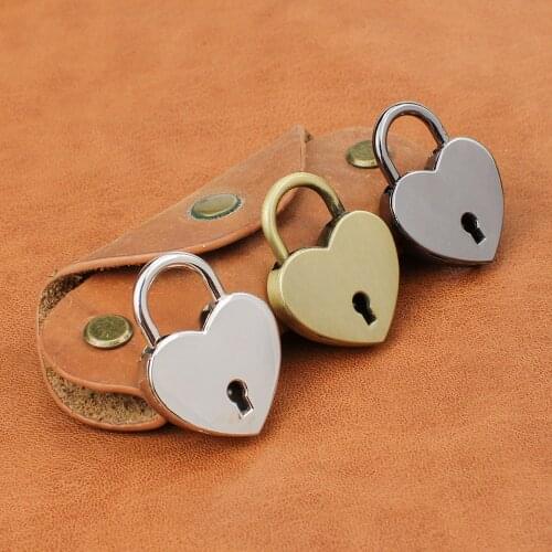 10Pcs 4.6CM Vintage Heart Shape Alloy Lock With Key Mini Padlock Bag Suitcase Luggage Jewelry Box Storage Diary Book