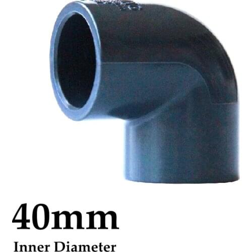 UPVC Inner Dia 40mm Dark Grey 90 Degree Elbow Connector 4.9mm Wall Thickness Pipe Accessary High Quality Garden Irrigation