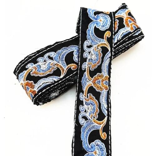 High quality Chinese style hand-embroidered Lucky cloud 40MMx100CM Woven Ribbon lace accessories DIY cloth skirt tablecloth bag