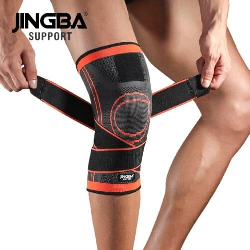 JINGBA SUPPORT 1PC Compression Knee Brace Nylon Adjustable Sports Protective Gear Knee Pads Support Knee Joint Protection