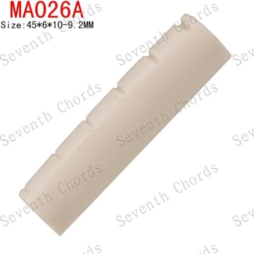 2 Pcs Lvory-White Length 45MM Plastic 6 String Slotted Nuts For Acoustic Guitar.- 45*6*10-9.2MM - MA026A