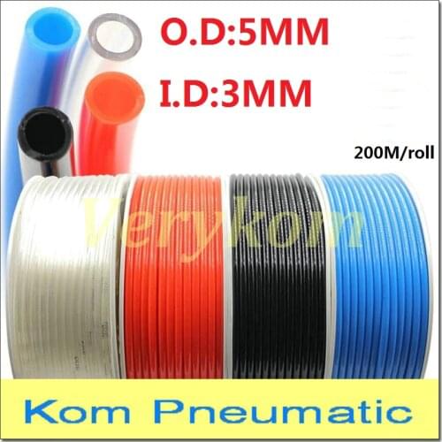 200M/piece High Quality Pneumatic Hose PU Tube OD 5MM ID 3MM Plastic Flexible Pipe PU5*3 Polyurethane Tubing Hose 5x3