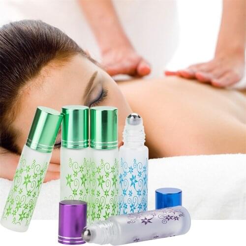 26pcs 10ml Refillable Essential Oil Bottle Glass Roll-on Bottles With Roller Ball Bottle Empty Container Travel Perfume Bottle