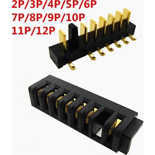3 4 5 67 8 9 10pin laptop battery connector pitch 2.5mm Holder clip slot contact male and female plug 180 degree bend foot 1pair
