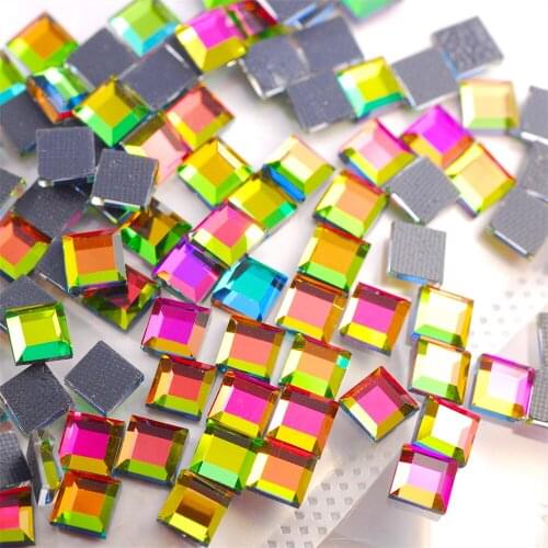 5MM Hot Fix Rhinestones The Shape Of Square Glass Smooth Mirror Crystal Flatback Gem For Jewelry DIY Making Strass 200pcs/bag