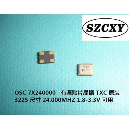 50PCSNew and original 7V24000007 24mhz 3.2 mm x 2.5 mm Crystals 3.3V