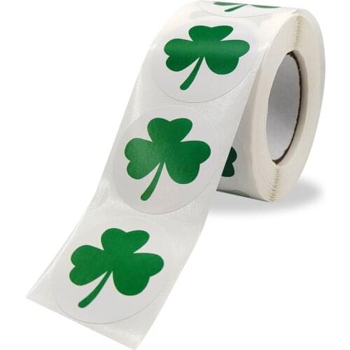 500PCS St Patricks Day Shamrock Stickers Lucky Irish Green Clover Stickers Parties Supplies Decorations Gift Decor Stationery