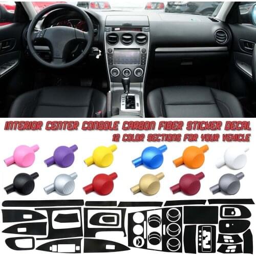 5D Gloss Carbon Fiber Vinyl Film Interior Center Console Sticker For Mazda 6 2006-2014