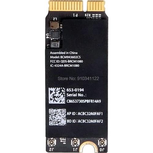 BCM943602CS Wifi 802.11ac Airport Bluetooth 4.0 1300Mbps Card for Pro Retina A1425 A1502 A1398 2012 2013 2014 2015 year
