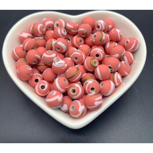 New 30pcs 8mm Round Shape Crack Acrylic Beads Spacer Loose Bead For DIY Jewelry Making Accessory Beads#01