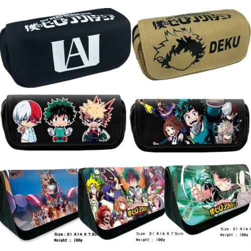 My Hero Academia Anime Pencil Case Wallet Purse Bag Zippers School Supplies Stationery Boys Girls Gifts