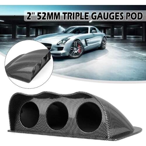 Gauge pod 52mm 2 inch Car Dual/Triple Dash Gauge Meter pod ABS Plastic Dashboard Mount Holder pod Carbon/Black Durable 2/3Hole