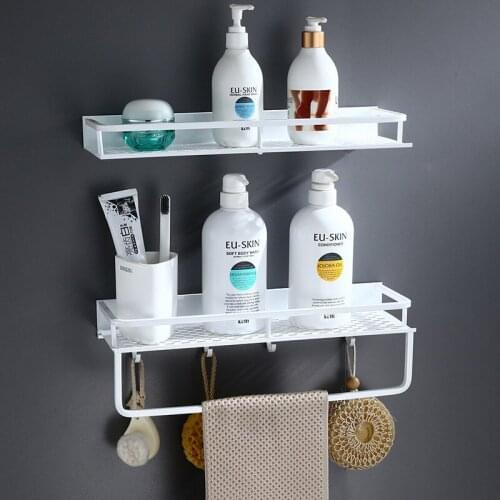 Dual Use Bathroom Shelf Kitchen Shelf Aluminum Shower Shampoo Soap Cosmetic Corner Shelves Bathroom Storage Organizer Rack White