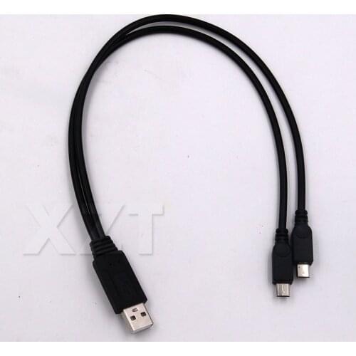 Dual data transfer cord charge cable USB female male 2 Micro USB splitter charging 2 for Android phone
