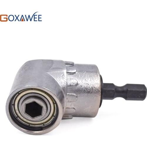 GOXAWEE 105 Degree Angle Head Screwdriver 1/4 Hex Shank Magnetic Angle Bit Driver Adapter For Power Drill Screwdriver Bits Tools