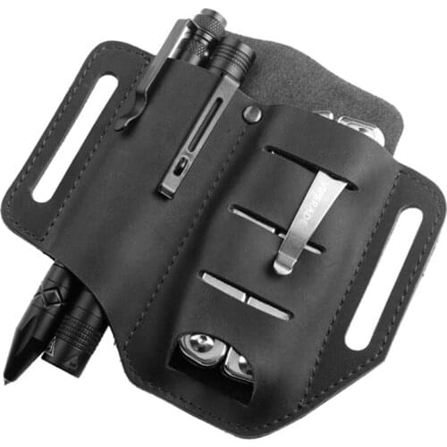 PU Leather Multitool Holder Essential Organizer Belt Pouch Pen Storage Bag Outdoor Tools Packaging Tool Cabinet 13.5x15.2cm