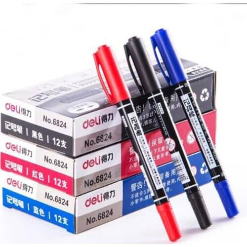 Marker Pens Good Waterproof Ink Thin Nib Crude Nib Black New Portable Fine Colour Marker Pen 3 Color Available Colored dual tip