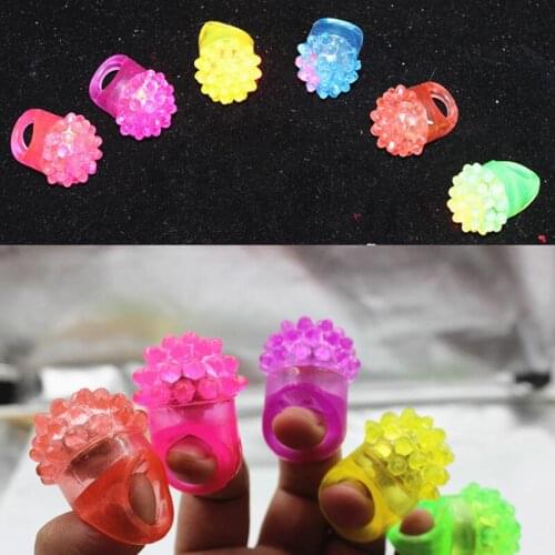 Flashing Bubble Ring Rave Party Silicone Cheer Prop Cheer Prop Finger Lamp Blinking Soft Jelly Glow Led LX8530