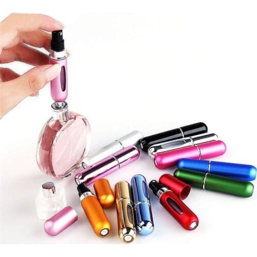 5ml Mini Perfume Spray Bottle Aluminum Spray Atomizer Portable Travel Cosmetic Container Perfume Bottle Gold