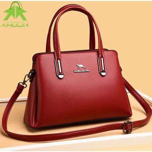 Fashion Womens High Capacity Shoulder Bags Solid Color Messenger Bag 2021 New High Quality Pu Leather Simplicity Women Handbag