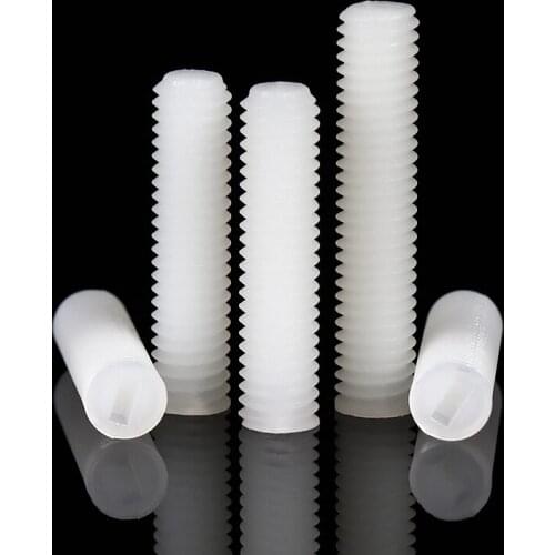Nylon PA66 Slotted head Set Screw M3 M4 M5 M6 M8