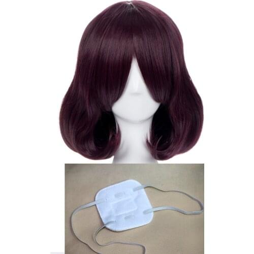 New Kakegurui Compulsive Gambler Midari Ikishima Cosplay Wig Heat Resistant Synthetic Hair Wigs + Eyepatch