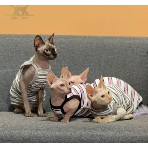 Sphynx Cat Clothes，T-Shirt, Breathable Cat Wear Clothes Vest Shirts for Sphynx, Cornish Rex, Devon Rex, Peterbald For Sphinx Fai