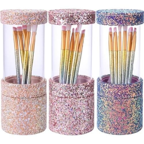 Sequins Visible Dust-proof Makeup Brush Holder Beauty Travel Case Organizer Travel Pen Holder Storage Cosmetic Brush Bag Brushes