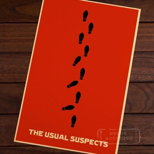 Minimalism Art Usual Suspects Design Vintage Kraft Decorative Poster DIY Wall Canvas Sticker Delicate Home Bar Decor Gift