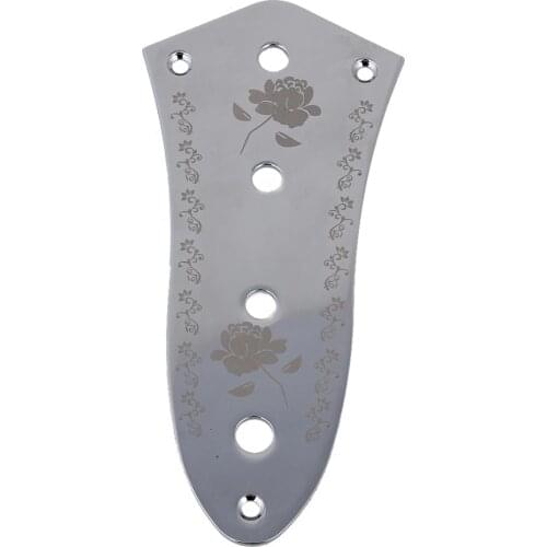Chrome Zinc Alloy Durable Control Plate for JB Bass Guitar with Flower Pattern