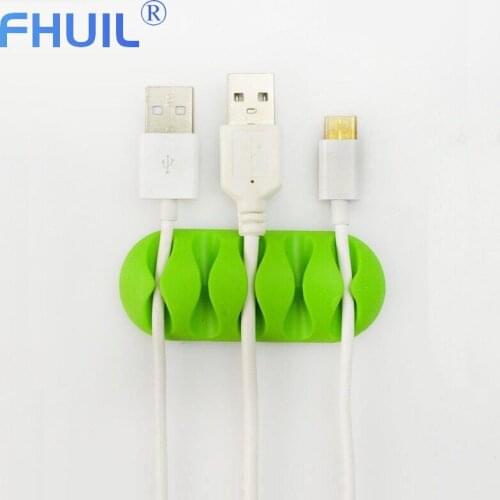 Silicone Protector USB Cable Organizer for Earphone Charger Holder Clips Cable Winder Cable management for Mobile Phone Cables