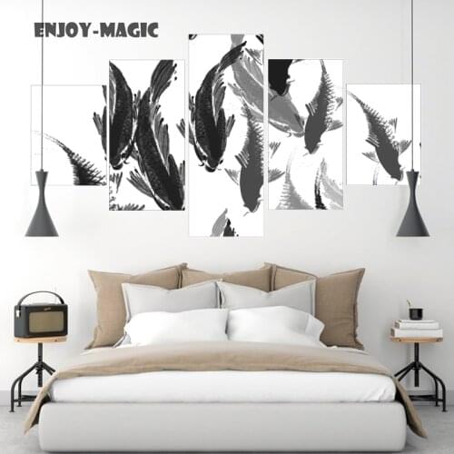 Modern Chic Thousand Hundred Sturgeon Fish Original Design Wall Art Canvas Painting Poster Print Pictures Home Decor A-017