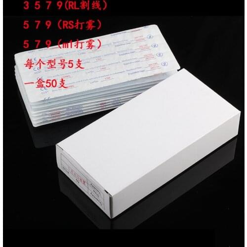 Tattoo machine 50pcs Assorted Sterilized Tattoo Needles Mixed 10 Sizes 3RL 5RL 7RL 9RL 5RS 7RS 9RS 5M1 7M1 9M1 Free Shipping