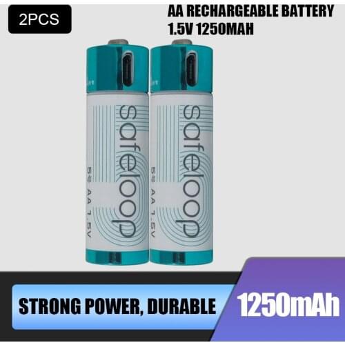 2pcs Technology! USB Rechargeable Battery 1.5V AA 1600mah li-polymer li-ion battery Remote control batteries, toy car batteries