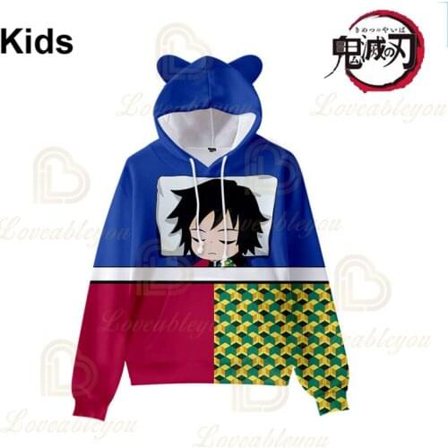 Tomioka Giyuu Demon Slayer Cartoon Jacket Tops Teen Clothes Hoodie Japen Anime Kimetsu no Yaiba 3D Men Women Harajuku Sweatshirt