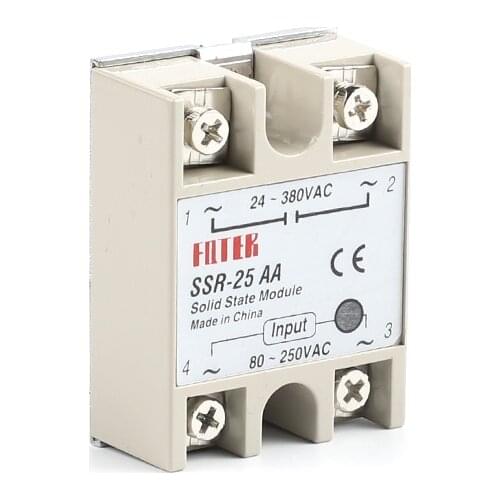 Solid state relay SSR-25AA 25A actually 80-250V AC TO 24-380V AC SSR 25AA relay solid state