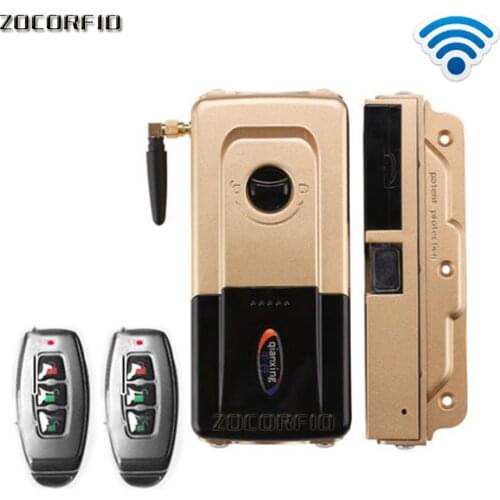 Double control Wireless Security Invisible Keyless Entry electronic Door Lock Home Smart Remote Control smart Lock with 2 Remote