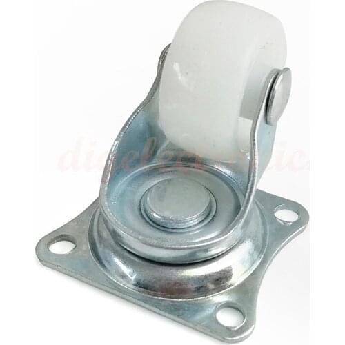 Universal Swivel Casters Furniture Wheel Castor White PP Nylon Dual Roller Wheel Universal Wheel For Trolley Chair RC Robot