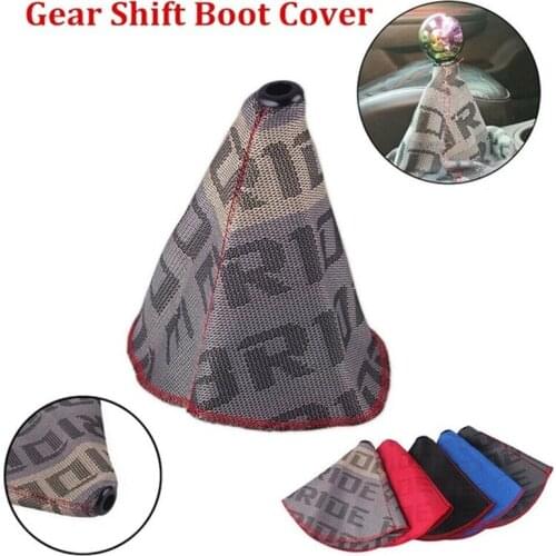 Universal Car Gear Shifter Shift Collars Stitch JDM Gear Shift Boot Cover Bride Hyper Fabric Shifter Boot Cover Car Accessories