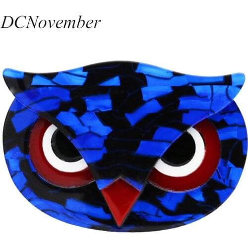 Vintage Owl Brooches for Women Acetate Fiber Animal Owl Head Brooch Pin Acrylic Resin Environmental Brooch Jewelry