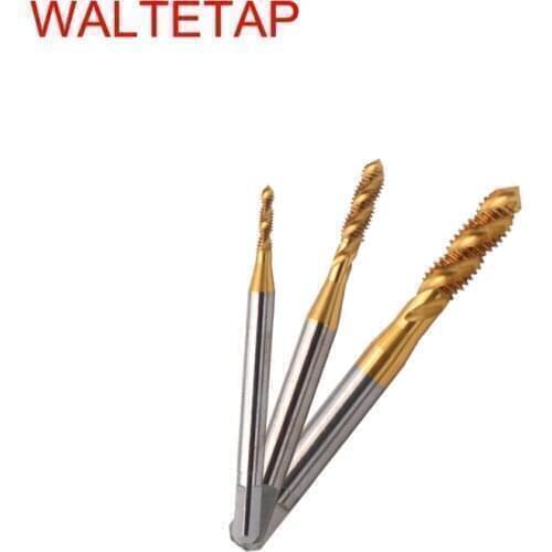 WALTETAP HSSE Long Shank 100MM Fine Thread With TIN Spiral Fluted tap UNF 10-32 1/4-28 5/16-24 3/8-24 Machine Screw Thread Taps