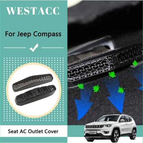 2Pcs Car AC Air Outlet Vent Cover for Jeep Compass 2017 - 2020 Under Seat Vent Protective Cover Interior Accessories
