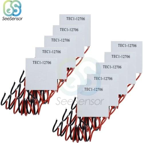 10pcs/lot TEC1-12706 TEC1 12706 12V 6A TEC Thermoelectric Cooler Peltier 40*40MM Peltier Elemente Module