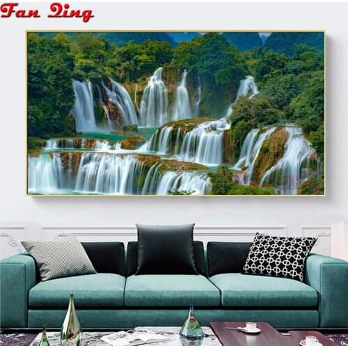 100% Full Square/Round Drill 5D DIY Diamond Painting "Waterfall scenery" Diamond Embroidery Cross Stitch 3D Decor
