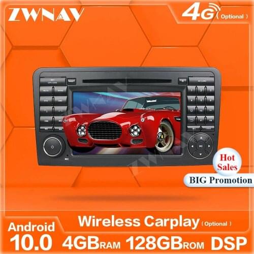 128G DSP Carplay Android Player Screen For Benz ML CLASS W164 2005-2012 ML300 ML350 ML450 ML500 GPS Audio Radio Stereo Head Unit