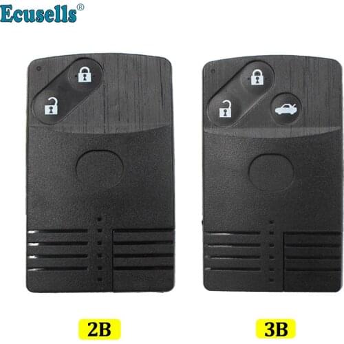 2/3 BUTTON SMART CARD KEYLESS REMOTE KEY SHELL CASE FOB UNCUT KEY FOR MAZDA 5 6 CX-7 CX-9 RX8 Miata MX5