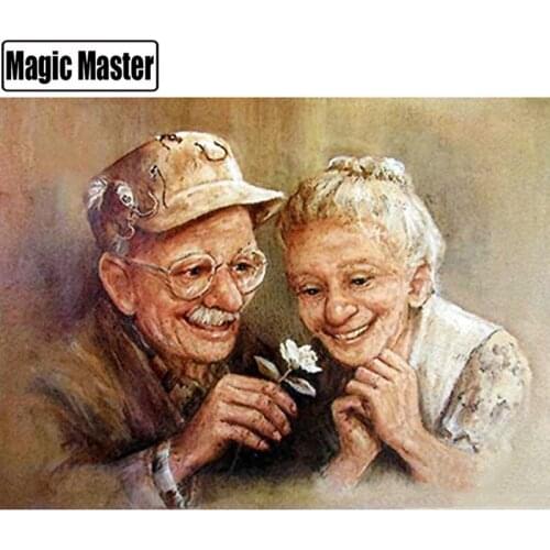 5D DIY Diamond Painting Full Square/Round Drill "Old couple" 3D Embroidery Cross Stitch gift Home Decor