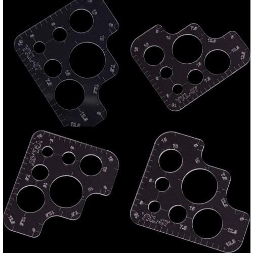 Acrylic Rounded Ruler R Rules Full Size Template DIY Supply Tool For Handmade Leather Style Pattern Drawing Ruler