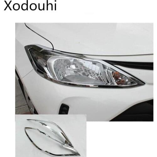 Car Body Front Head Light Lamp Frame Sticker Styling Cover Trim 2pcs For Toyota Vios/Yaris Sedan 2017 2018 2019